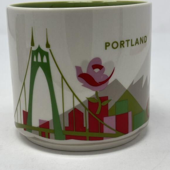 Portland Starbucks You Are Here 14 Ounce Coffee Mug / Cup Rose City Collector - Picture 2 of 5